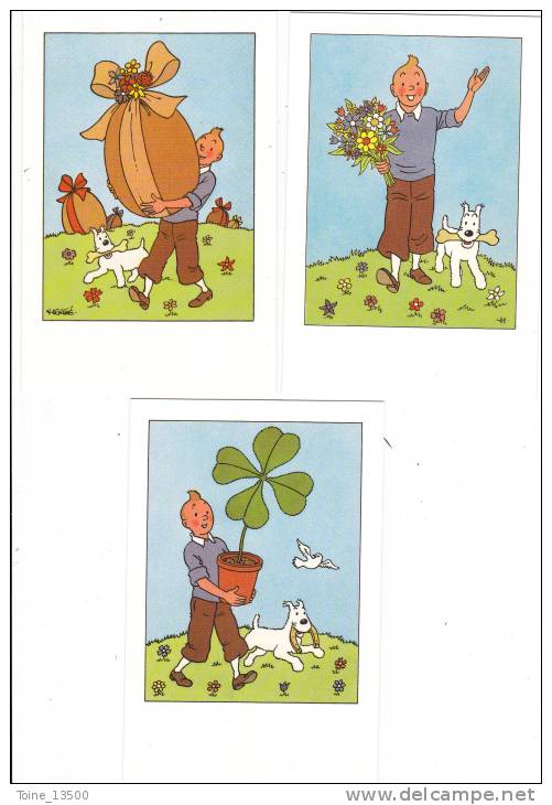 HERGE -  3 Cartes Tintin - Hergé