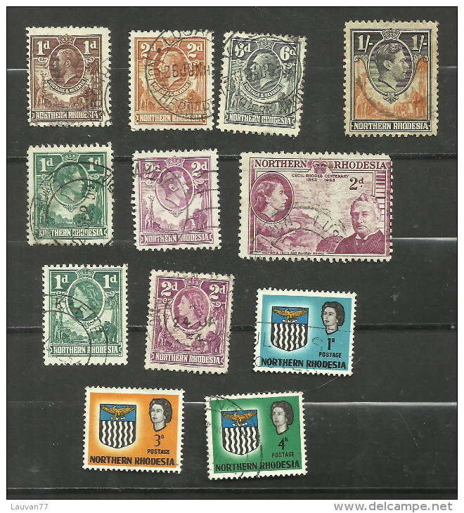 Rhodesie Du Nord N°2, 4, 32, 47, 48, 55, 60, 62, 74, 76, 77 Cote 5.25 Euros - Rhodésie Du Nord (...-1963)