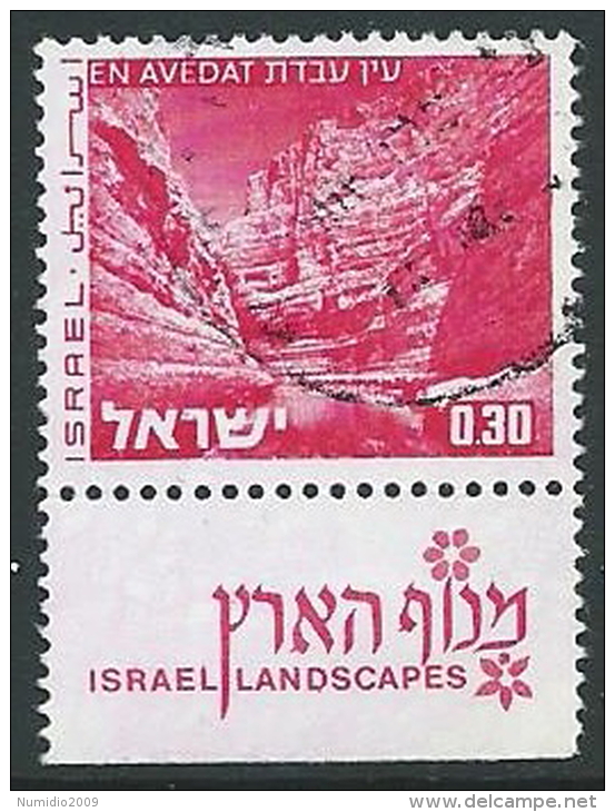 1971-74 ISRAELE USATO VEDUTE 30 A CON APPENDICE - T3 - Usados (con Tab)