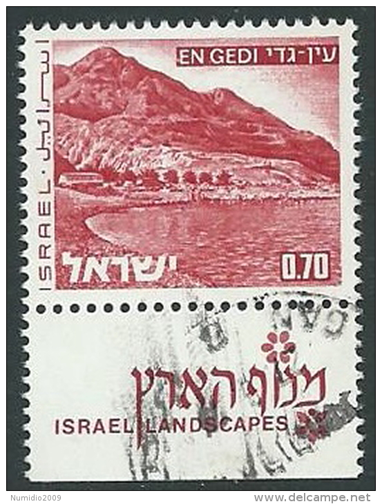 1971-74 ISRAELE USATO VEDUTE 70 A CON APPENDICE - T3 - Gebraucht (mit Tabs)