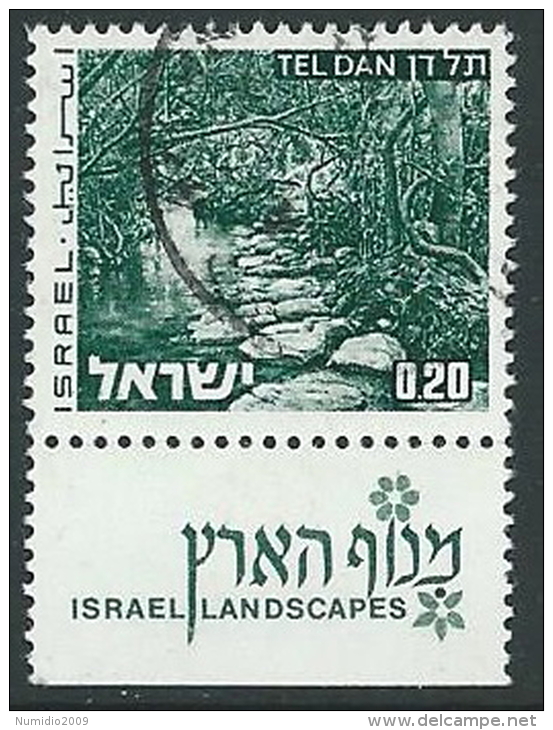 1971-74 ISRAELE USATO VEDUTE 20 A CON APPENDICE - T3 - Gebraucht (mit Tabs)