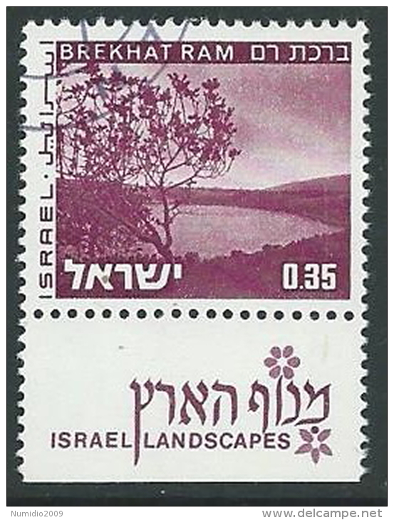 1971-74 ISRAELE USATO VEDUTE 35 A CON APPENDICE - T3 - Gebraucht (mit Tabs)