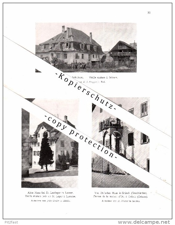 Photographien / Ansichten , 1907 , Steinsberg , Maienfeld , Münster , Ennenda , Grüsch , Prospekt , Architektur , Fotos - Grüsch