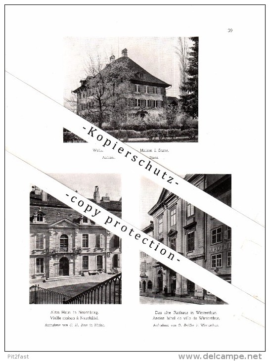 Photographien / Ansichten , 1907 , Stans , Neuenburg , Winterthur , Speicer , Gais Genf , Prospekt , Architektur , Fotos - Gais