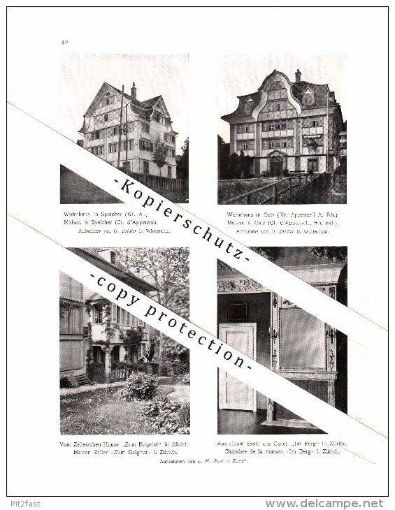 Photographien / Ansichten , 1907 , Stans , Neuenburg , Winterthur , Speicer , Gais Genf , Prospekt , Architektur , Fotos - Gais