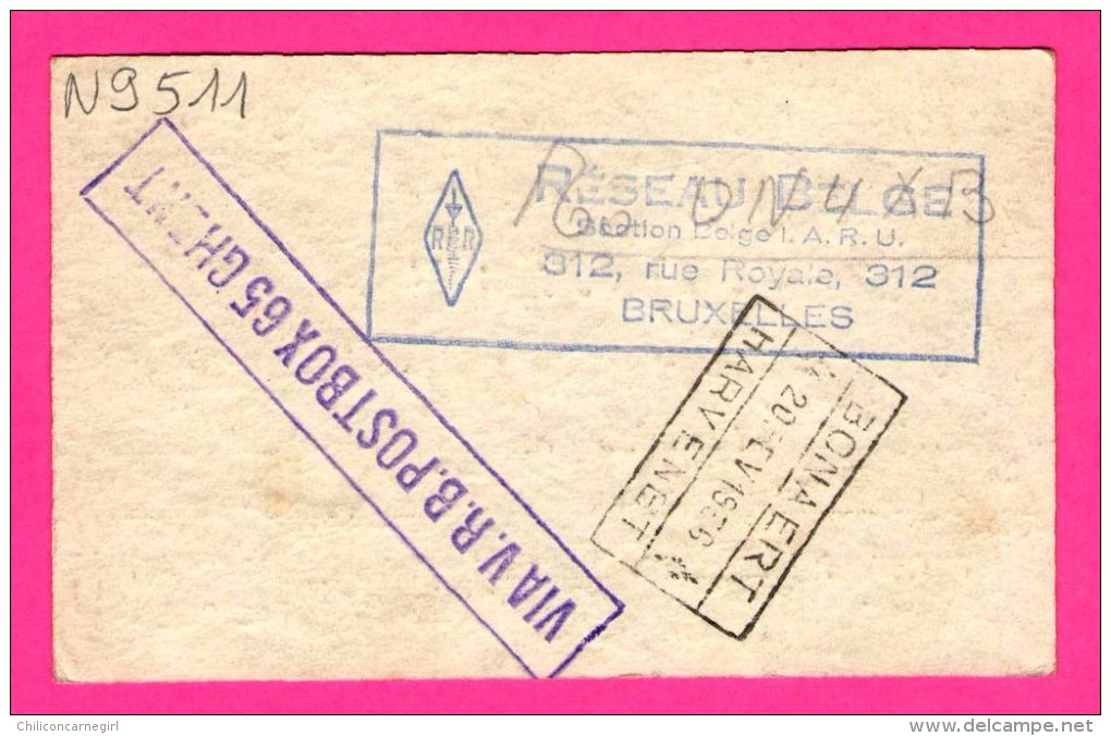 QSL - Radio - Antwerp - My Fone - Réseau Belge - 1936 - Bonaert - Harvenet - Via V.R.B. Postbox 65 Ghent - Radio