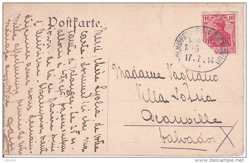 AK Nieder-Ingelheim - Villa Carolina - Bahnpost - 1914 (21029) - Ingelheim