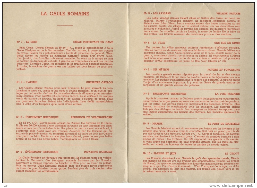 La Gaule Romaine - 10 Aquarelles De Ledoux - Texte De M. Faure, Directeur D´école Honoraire - Ed. Lustucru - TBE - RARE - Geschiedenis