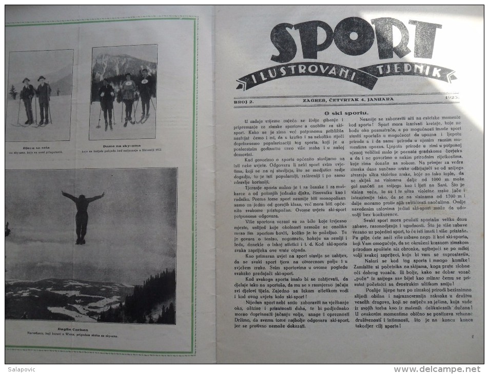 SPORT ILUSTROVANI TJEDNIK 1923 ZAGREB, FOOTBALL, SKI, MOUNTAINEERING ATLETICS, SPORTS NEWS FROM THE KINGDOM SHS - Libros