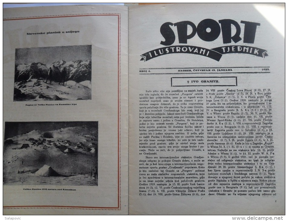 SPORT ILUSTROVANI TJEDNIK 1923 ZAGREB, FOOTBALL, SKI, MOUNTAINEERING ATLETICS,  SPORTS NEWS FROM THE KINGDOM SHS - Libri