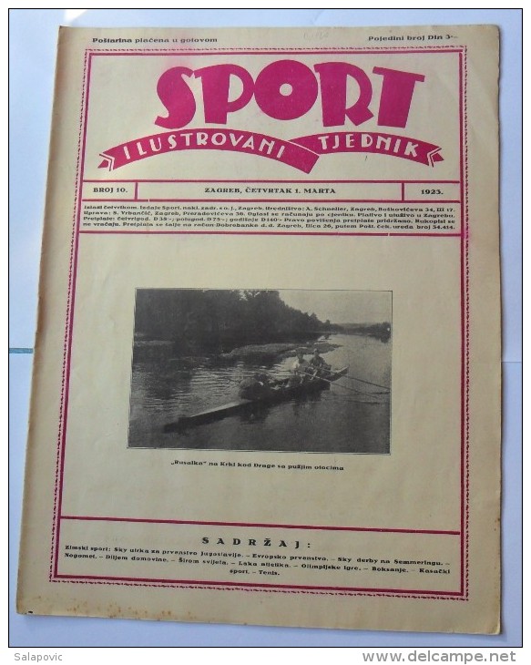 SPORT ILUSTROVANI TJEDNIK 1923 ZAGREB, KRKA, FOOTBALL, SKI, MOUNTAINEERING,  SPORTS NEWS FROM THE KINGDOM SHS - Libros