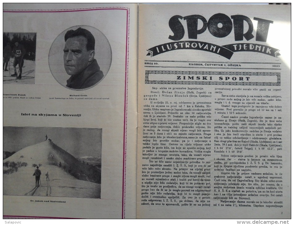 SPORT ILUSTROVANI TJEDNIK 1923 ZAGREB, KRKA, FOOTBALL, SKI, MOUNTAINEERING,  SPORTS NEWS FROM THE KINGDOM SHS - Libros