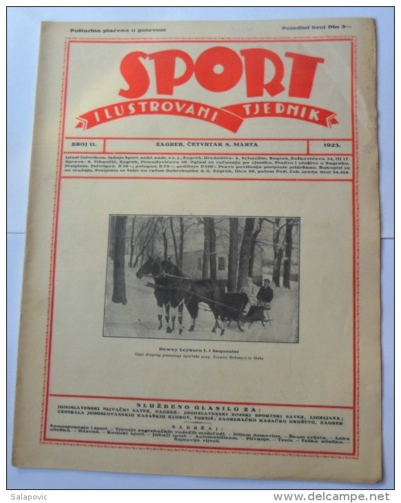 SPORT ILUSTROVANI TJEDNIK 1923 ZAGREB, FOOTBALL, SKI, MOUNTAINEERING,  SPORTS NEWS FROM THE KINGDOM SHS - Books