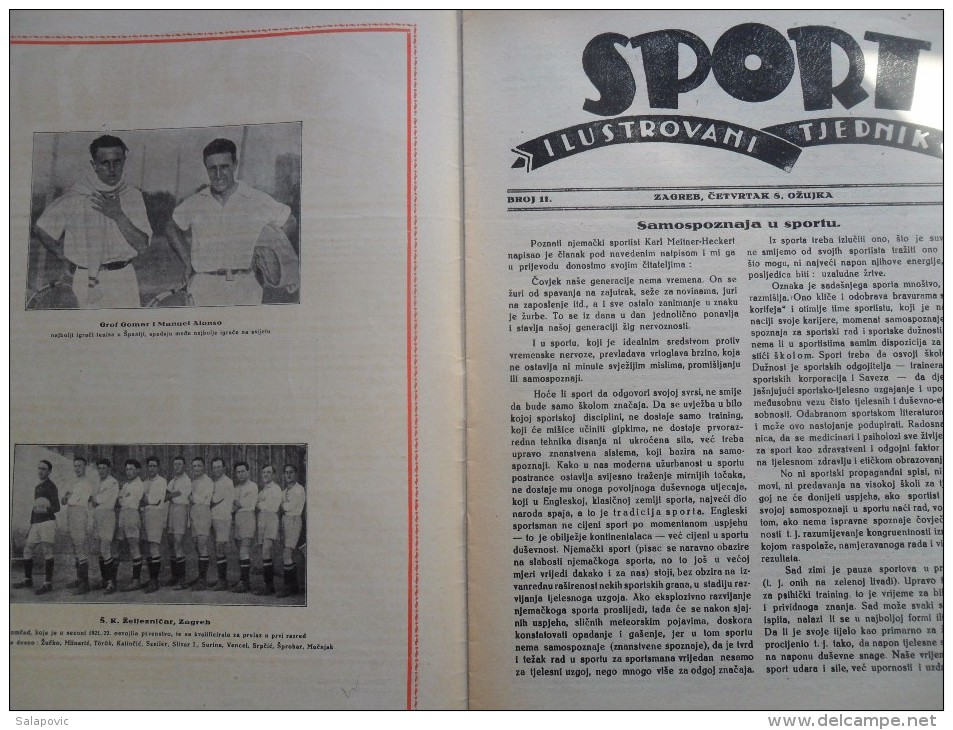 SPORT ILUSTROVANI TJEDNIK 1923 ZAGREB, FOOTBALL, SKI, MOUNTAINEERING,  SPORTS NEWS FROM THE KINGDOM SHS - Livres