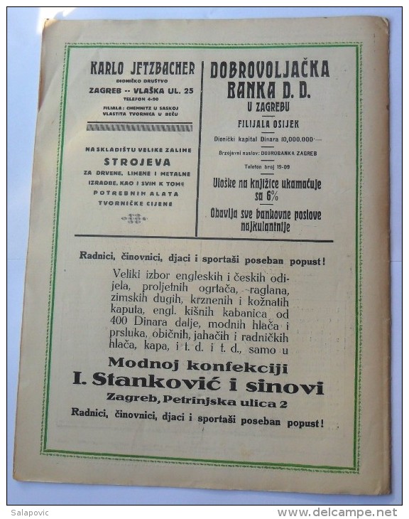 SPORT ILUSTROVANI TJEDNIK 1923 ZAGREB, FOOTBALL, SKI, MOUNTAINEERING,  SPORTS NEWS FROM THE KINGDOM SHS - Boeken