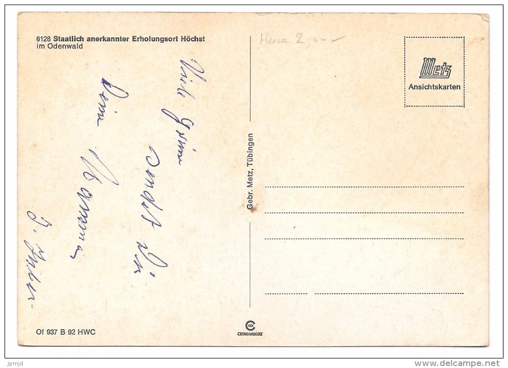 Staatlich Anerkannter Erholungsort Höchst Im Odenwald - Gebr. Metz Tübingen Nr 6128 - Multiview - Hoechst