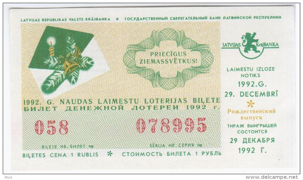 Latvia 1992 Lottery Ticket - Lotterielose