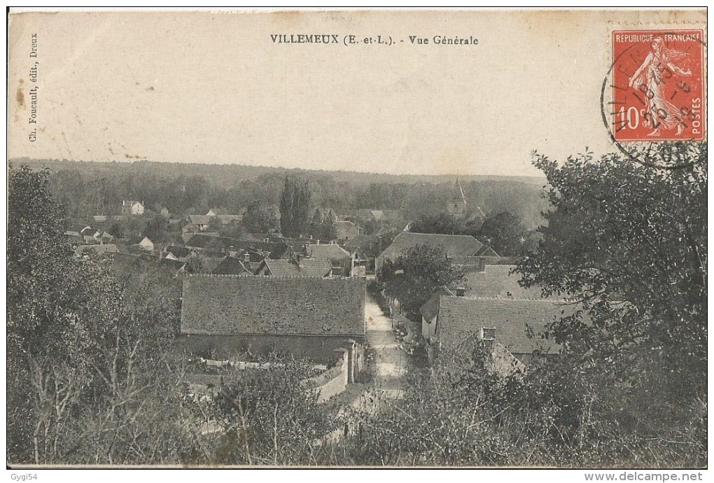 28 Villemeux  Vue Générale    CPA 1919 - Villemeux-sur-Eure