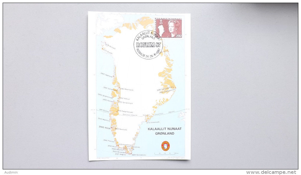 Grönland 155 Yt 143 Maximumkarte MK/CM, SST ROFRIM 1987, Königin Margrethe II. - Cartes-Maximum (CM)