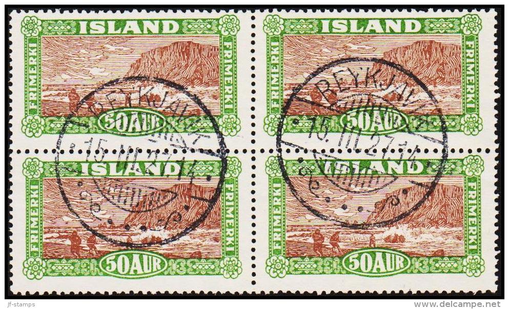 1925. Views And Buildings. 50 Aur Green/brown 4-Block. (Michel: 118) - JF191591 - Nuevos