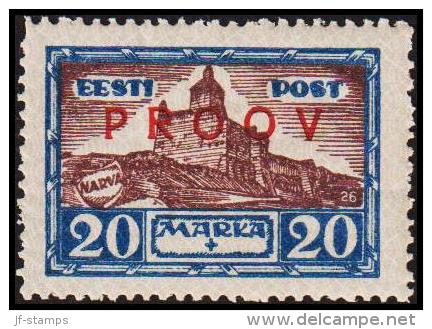 1927 VIEWS OF CITIES  20 + 20 Mk. Blue-brown PROOV Scarce.   (Michel: 66 PROOV) - JF191522 - Estland