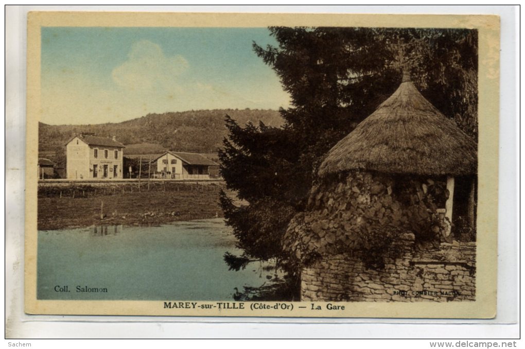 21 MAREY Sur TILLE Visuel Rare La GARE Du Village 1930 /D07-2015 - Autres & Non Classés