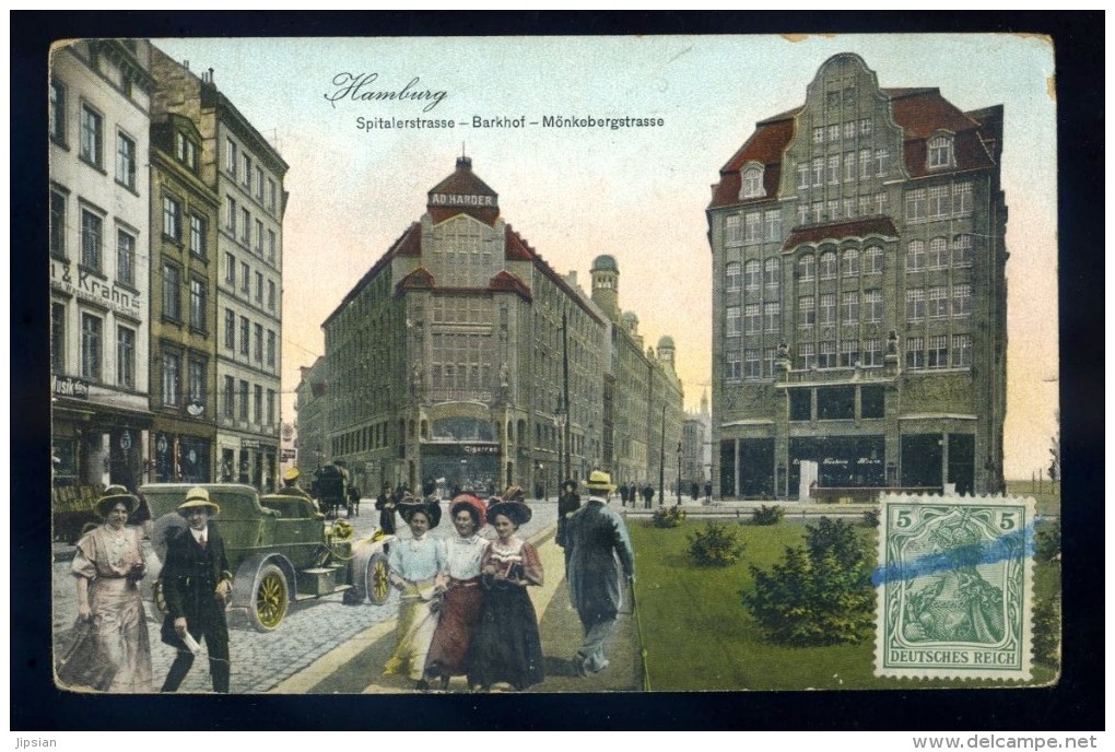 Cpa Allemagne Hamburg Mitte Spitalerstrasse Barkhof Mönkebergstrasse     JAN16 9 - Mitte