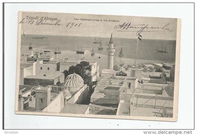 TRIPOLI D'AFRIQUE VUE GENERALE PRISE A VOL D'OISEAU 1905 - Libye