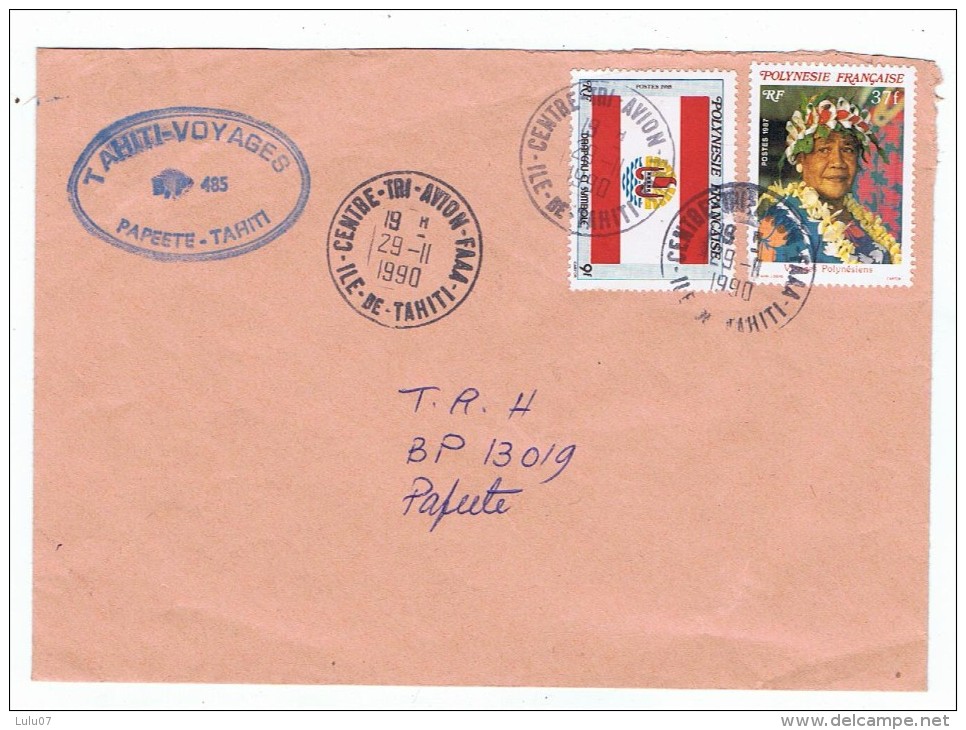 Lot 2 Enveloppes    TAHITI - Brieven En Documenten