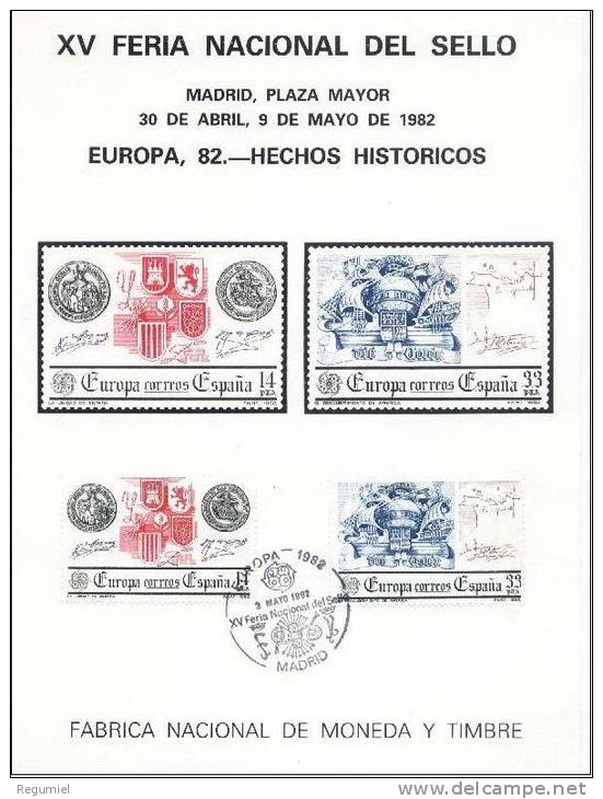 España Hoja Recuerdo 1982 HR Europa - Hojas Conmemorativas