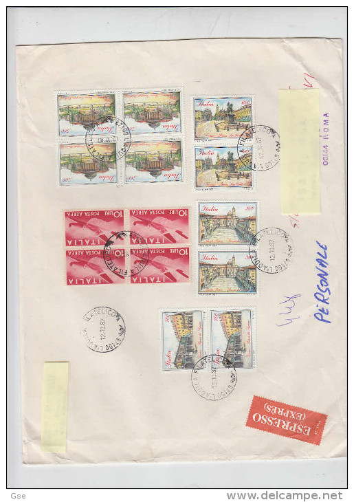 ITALIA  1987 - Lettera - Sassone  1811/14 + PA - Turismo Ville - PA - 1981-90: Storia Postale