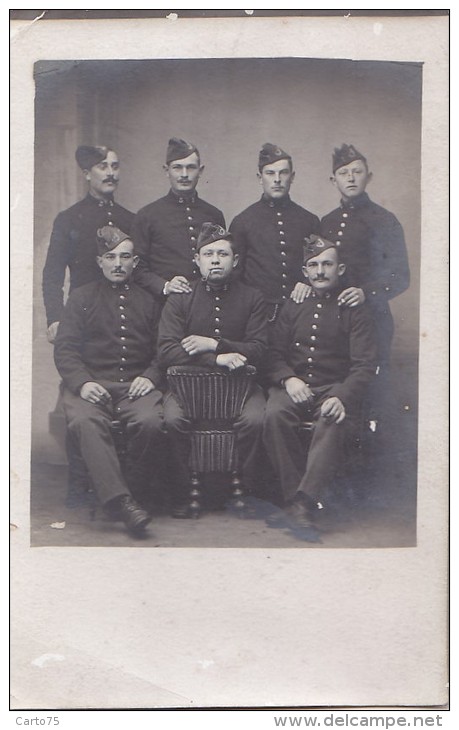 Remiremont 88 - Militaria - Carte-Photo 1909 Chasseurs Alpins - Les Bleus De La Chambre - Remiremont