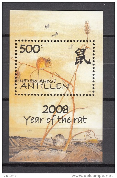 Ned Antillen Antilles 2008,1V In Block,rat.ratte,rata,topo, MNH/Postfris(L2046) - Knaagdieren