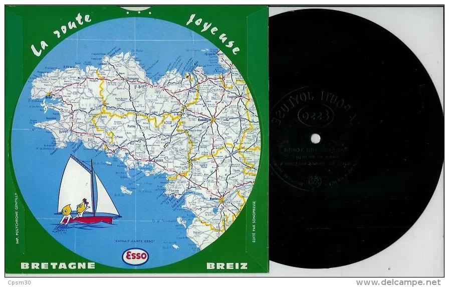 Disque Publicitaire ESSO Régions France - Route Joyeuse Sans N°- Chansons Populaires Marche Bretonne; Suite Danse Breton - Otros & Sin Clasificación