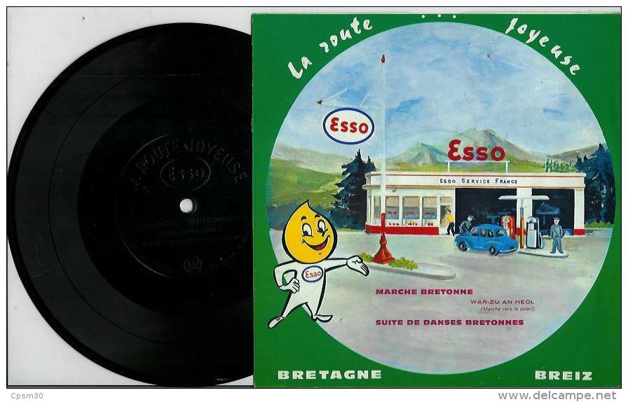 Disque Publicitaire ESSO Régions France - Route Joyeuse Sans N°- Chansons Populaires Marche Bretonne; Suite Danse Breton - Otros & Sin Clasificación