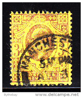 Great Britain Used Scott #132 3p Edward VII, Purple & Yellow - Oblitérés