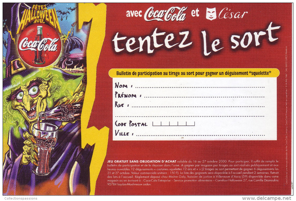 - COCA COLA - Bulletin De Jeu 2000 - - Autres & Non Classés