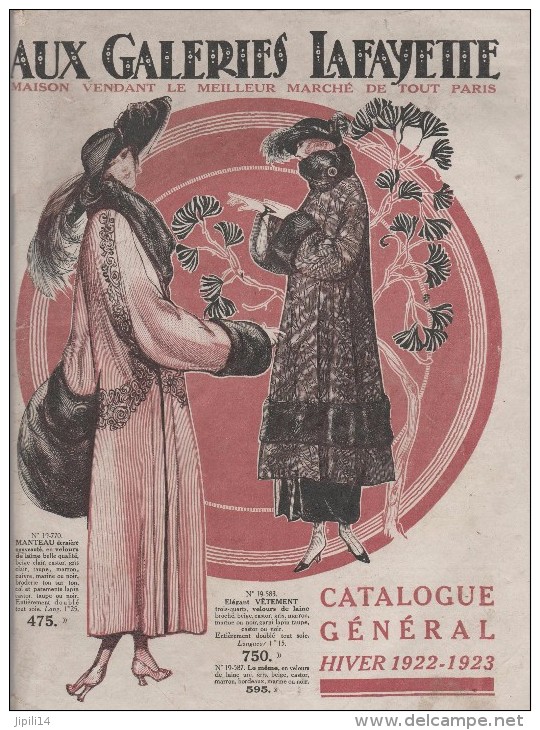 CATALOGUE GENERAL HIVER 1922-1923 GALERIES LAFAYETTE COMPLET 160 Pages - Moda