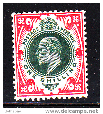 Great Britain MH Scott #138a 1sh Edward VII, Scarlet & Dark Green - Neufs