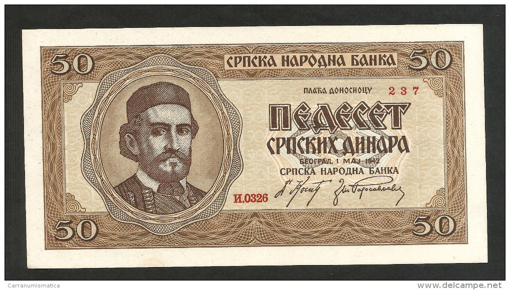 SERBIA - NATIONAL BANK - 50 Dinara (Belgrade - 1942) - Serbia