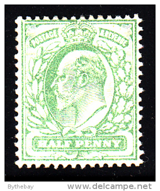 Great Britain Unused Scott #143 1/2p Edward VII, Pale Yellow Green - Neufs