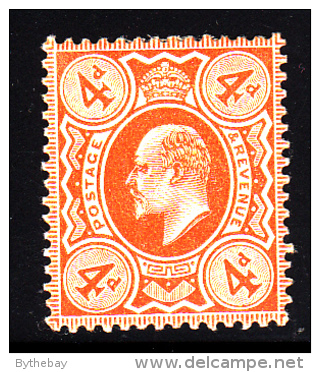 Great Britain MH Scott #144 4p Edward VII, Pale Orange - Neufs