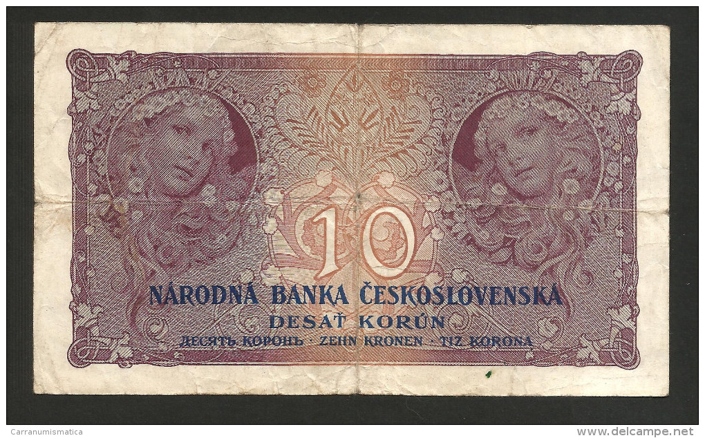 CZECHOSLOVAKIA / CECOSLOVACCHIA - NATIONAL BANK - 10 KORUN (1927) - Alphonse MUCHA / NO PERFORATION - Other & Unclassified