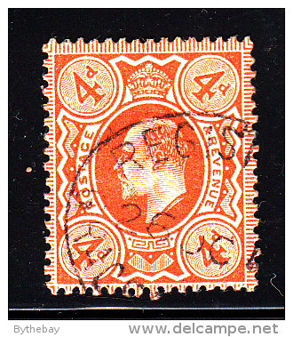 Great Britain Used Scott #150 4p Edward VII, Orange - Oblitérés