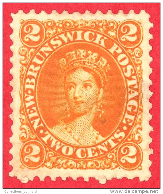 Canada New Brunswick # 7 -  2 Cents - O VF - Dated  1860 -  Queen Victoria  / Reine Victoria - Used Stamps