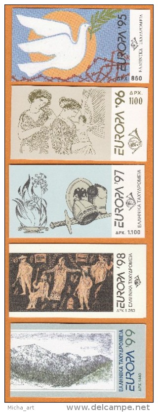 Greece / Griechenland / Grece / Grecia 1995 - 1999 Europa Cept Booklets MNH - Sammlungen