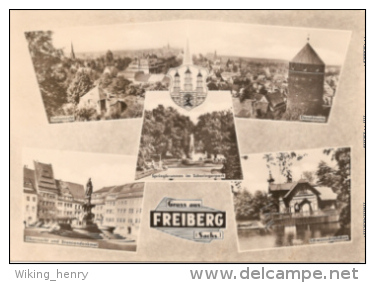 Freiberg In Sachsen - S/w Mehrbildkarte 3 - Freiberg (Sachsen)