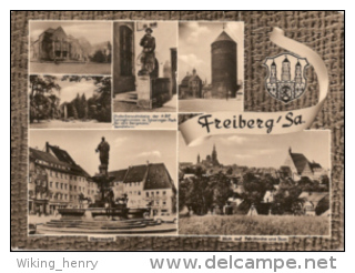 Freiberg In Sachsen - S/w Mehrbildkarte 4 - Freiberg (Sachsen)