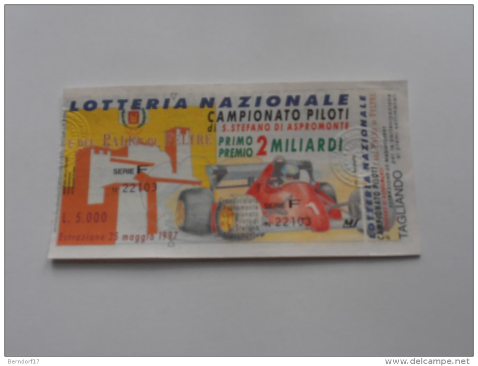 LOTTERIA NAZIONALE CAMPIONATO PILOTI DI S. STEFANO E ASPROMONTE E PALIO DI FELTRE 1997 - Werbepostkarten