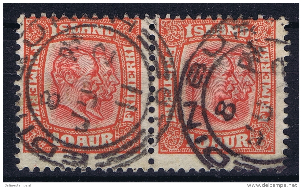 ICELAND: Mi Nr 53 Used 1907  Cancel  Scotland UK   EDENBURUGH - Gebruikt